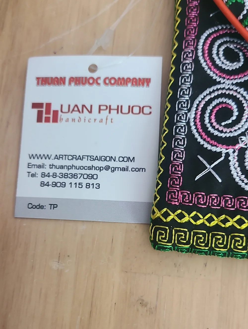 Hand-Embroidered Multicolor Envelope Wallet - Ethnic Pattern